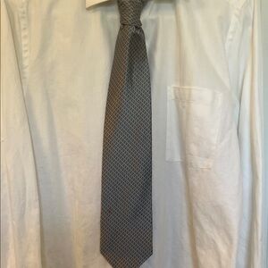 Tommy Hilfiger Classic Blue/Gray Print Men's Necktie - Modern Pattern